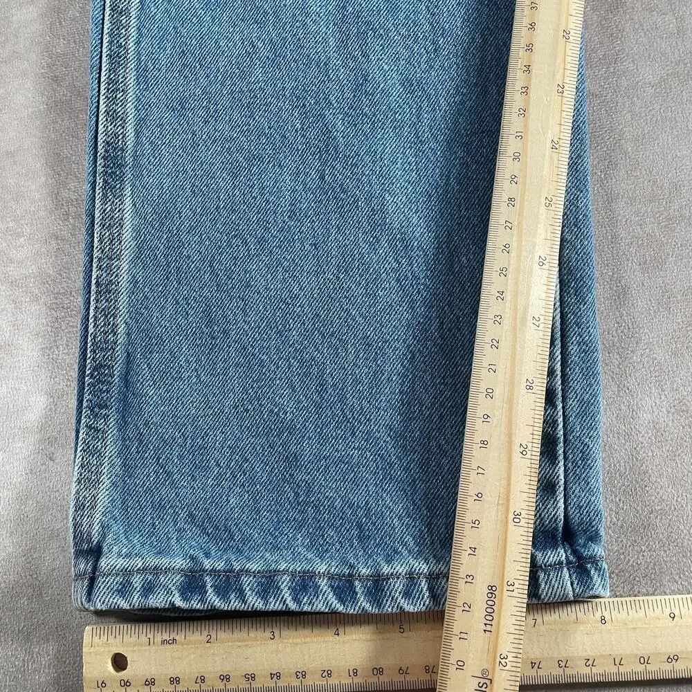 Vintage Rustler Carpenter Jeans Light Wash Denim Men's Size 30x31 Retro Relaxed